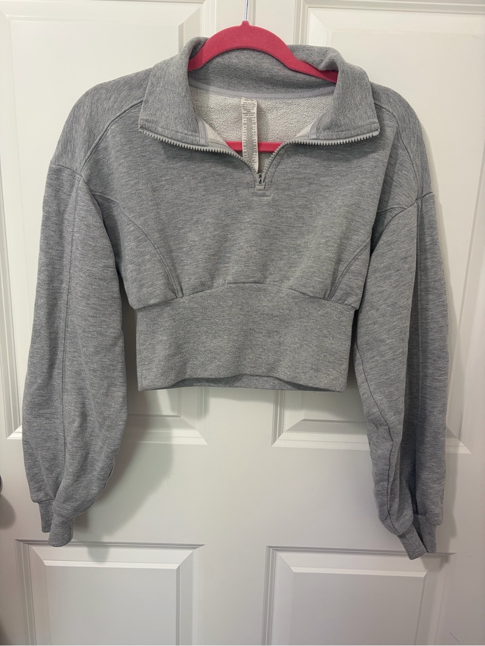 ALO Yoga Cropped Quarter-Zip Sweatshirt - Gray